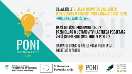 Objavljen 2. javni razpis za vključitev v projekt PONI Zasavje